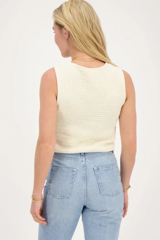 Beige Gebreide Tank Top