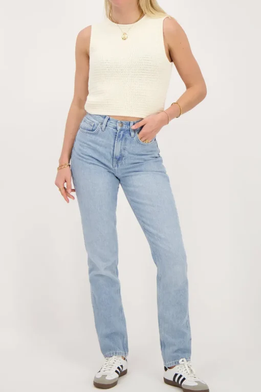 Beige Gebreide Tank Top