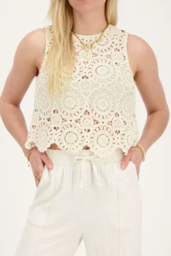 Beige Gehaakte Top