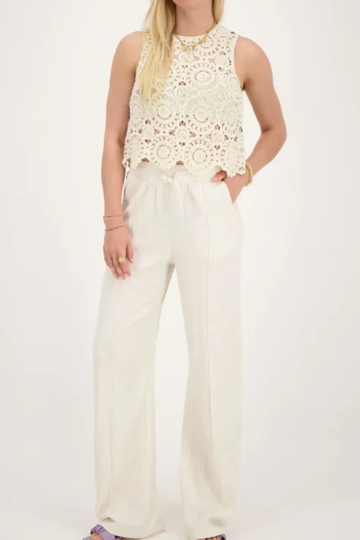 Beige Gehaakte Top