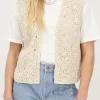 Beige Gilet Crochet
