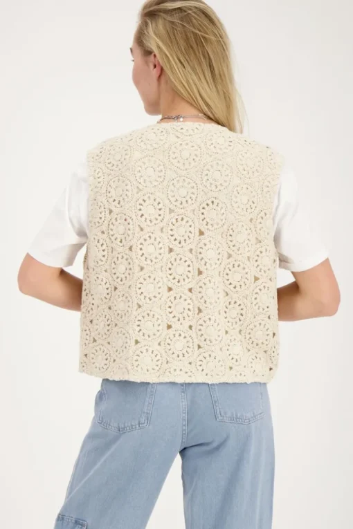 Beige Gilet Crochet