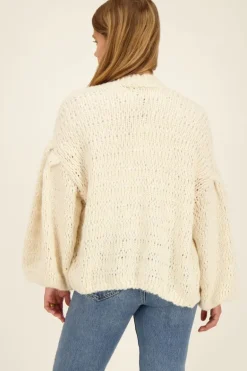 Beige Grof Gebreid Vest