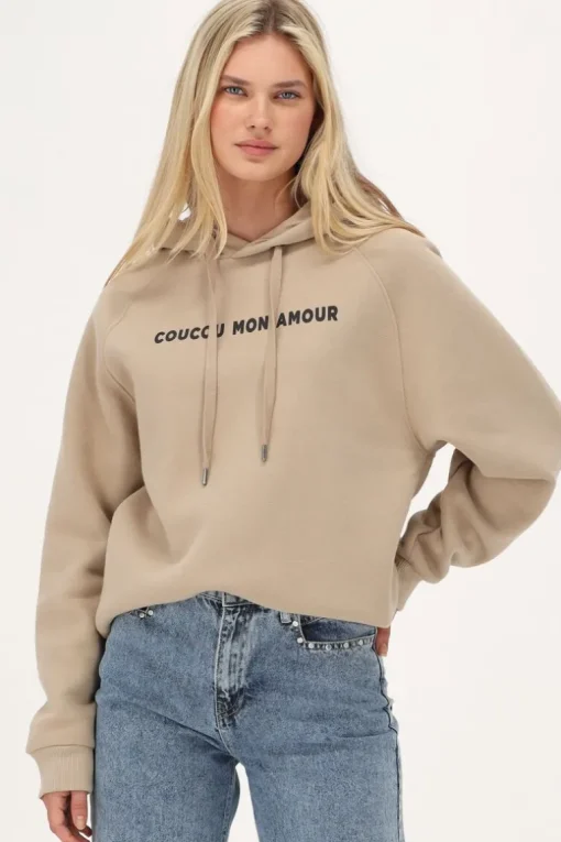 Beige Hoodie ''Au Revoir''