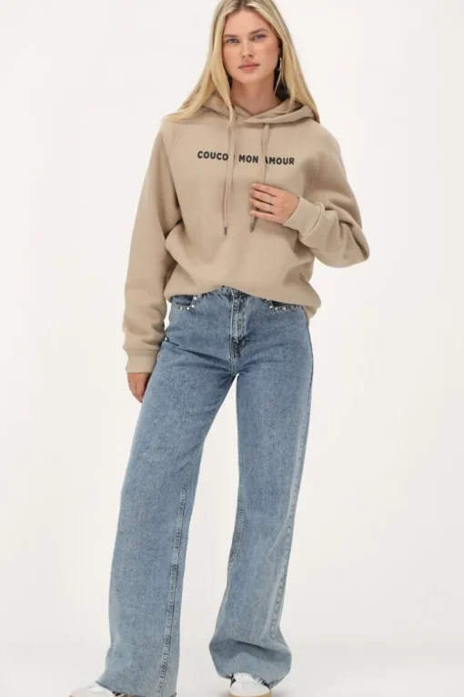 Beige Hoodie ''Au Revoir''