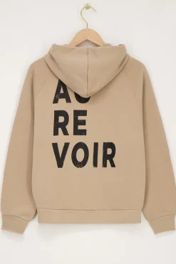 Beige Hoodie ''Au Revoir''