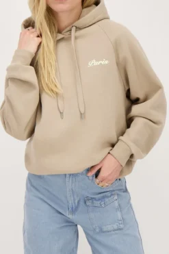 Beige Hoodie Paris City