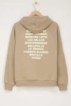 Beige Hoodie Paris City