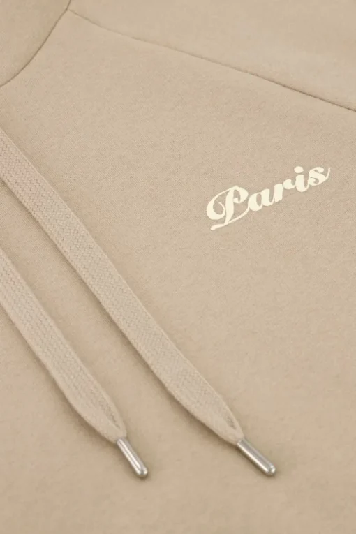 Beige Hoodie Paris City
