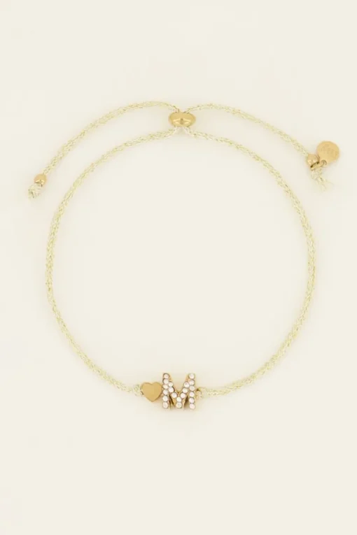 Beige Initial Armband