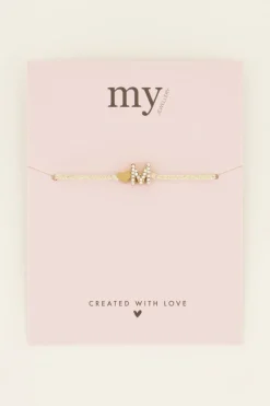 Beige Initial Armband