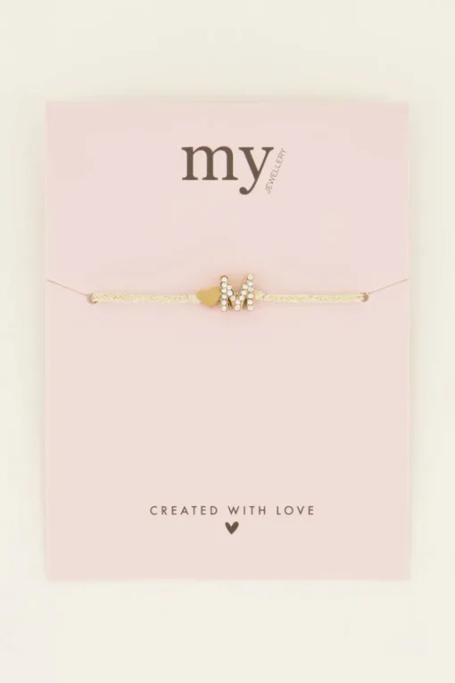 Beige Initial Armband