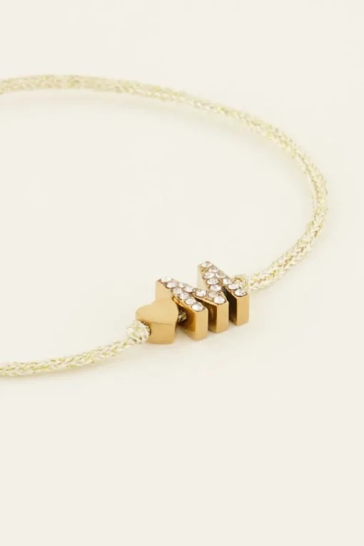 Beige Initial Armband