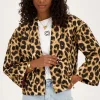 Beige Kimono Jasje Met Panterprint