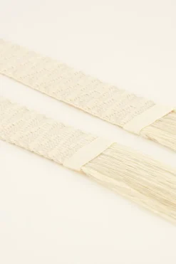 Beige Knoopriem Met Flosjes