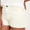 Beige Kort Broekje Met Gerafelde Pijpjes