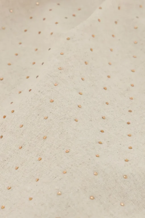 Beige Linnen Blazer Met Studs