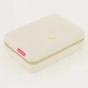 Beige Linnen Look Sieraden Etui Groot