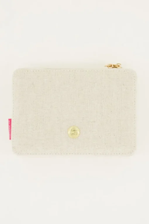 Beige Linnen Look Sieraden Etui Groot