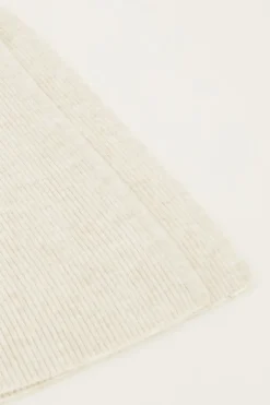 Beige Midi Skirt Met Split En Rib