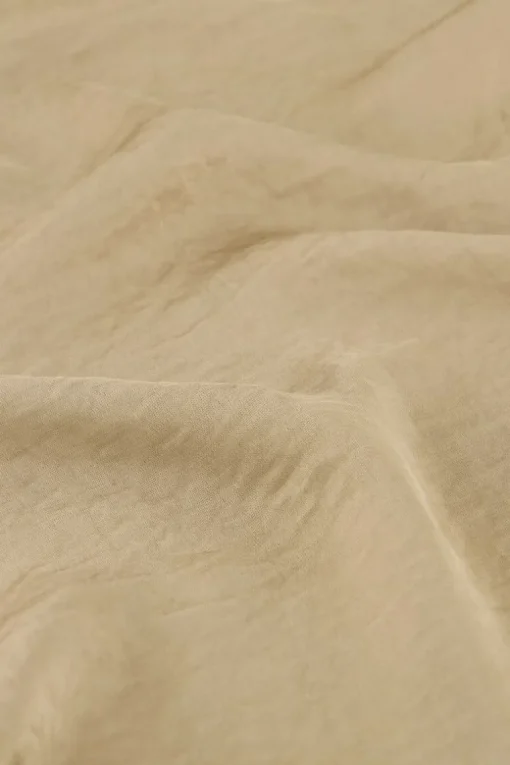 Beige One Shoulder Top Satijnen Look