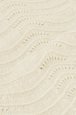 Beige Open Gebreide Top Met Lurex