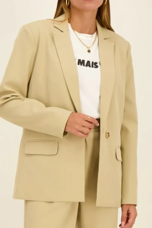 Beige Oversized Blazer
