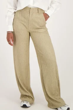 Beige Pantalon Met Structuur