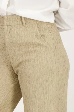Beige Pantalon Met Structuur