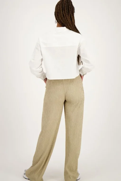 Beige Pantalon Met Structuur