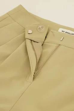 Beige Pantalon Wide Leg