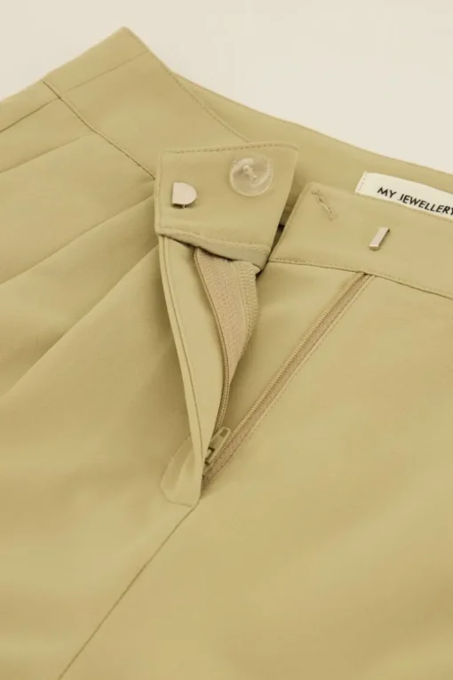 Beige Pantalon Wide Leg