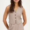 Beige Pinstripe Gilet