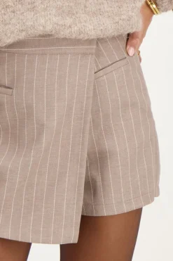 Beige Pinstripe Skort