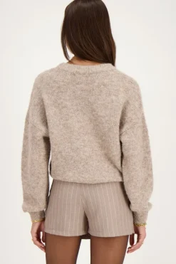 Beige Pinstripe Skort