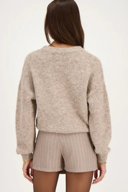 Beige Pinstripe Skort