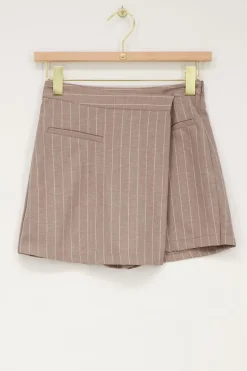 Beige Pinstripe Skort