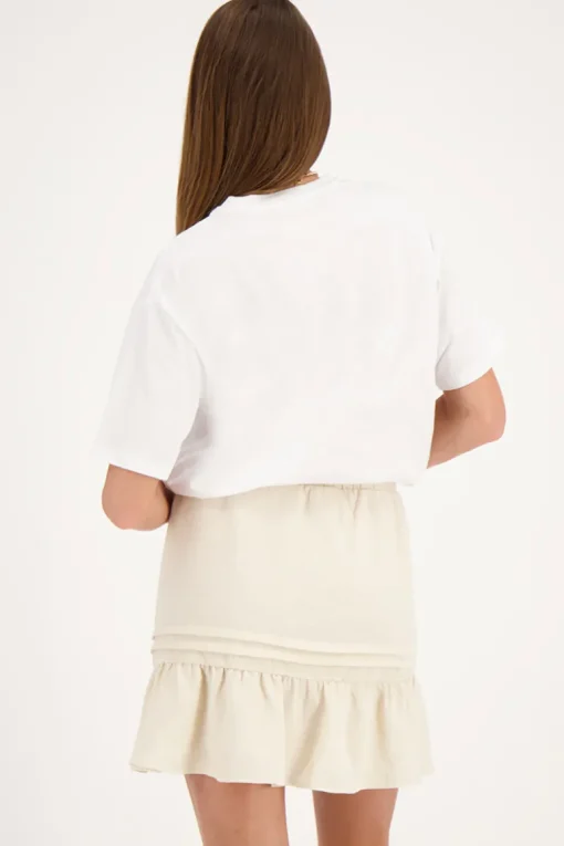 Beige Rokje Met Linnen Look
