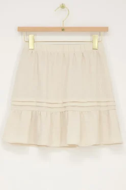 Beige Rokje Met Linnen Look