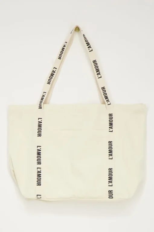 Beige Shopper Linnen L'amour