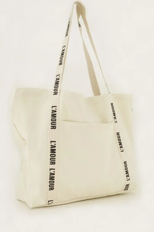 Beige Shopper Linnen L'amour
