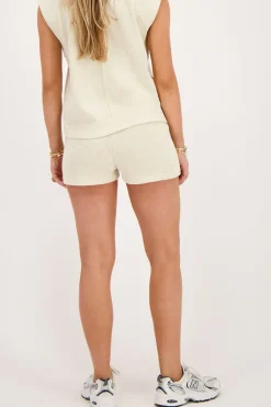 Beige Short Met Elastiek En Lurex