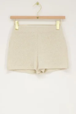 Beige Short Met Elastiek En Lurex