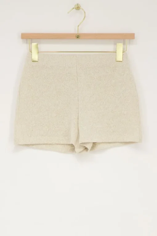 Beige Short Met Elastiek En Lurex
