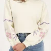 Beige Sweater Met Embroidery
