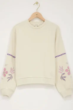 Beige Sweater Met Embroidery