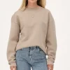 Beige Sweater Met Ruffle En Patch