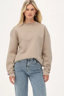 Beige Sweater Met Ruffle En Patch