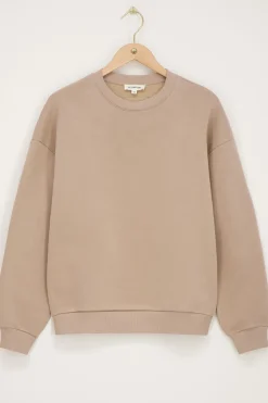 Beige Sweater Met Ruffle En Patch