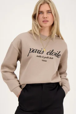 Beige Sweater Paris Etoile